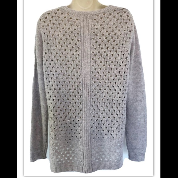 Rebecca Taylor Lt Tan Open Knit Pullover Sweater - Picture 3 of 7